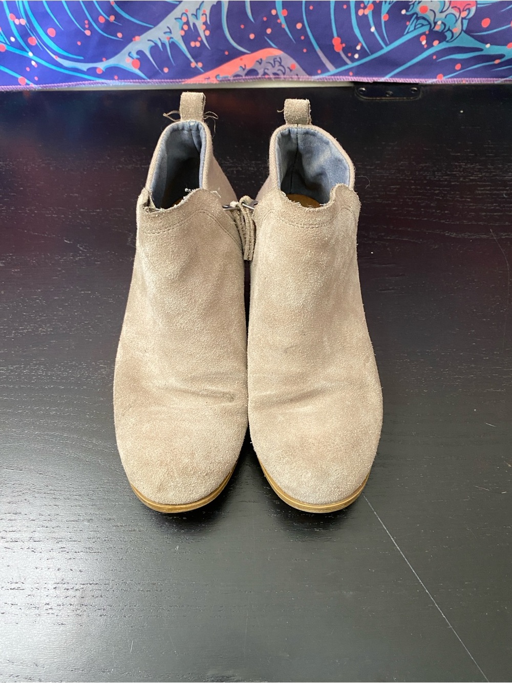 Toms Women's Suede Ankle Booties in Taupe